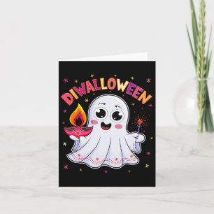 Diwalloween Diwali Halloween Fun Boo Ghost Lantern Card