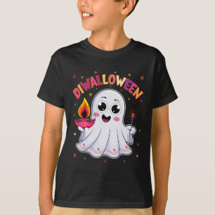 Diwalloween Diwali Halloween Fun Boo Ghost Lantern T-Shirt