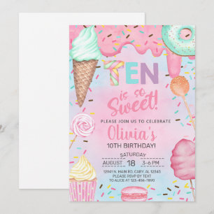 Dix ans est si douce invitation d'anniversaire pou