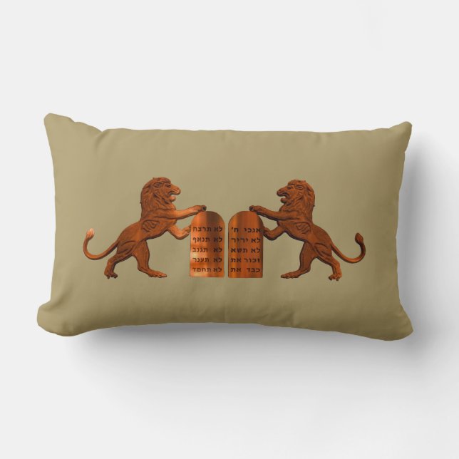 Dix commandements et Lions Lumbar Coussin (Recto)