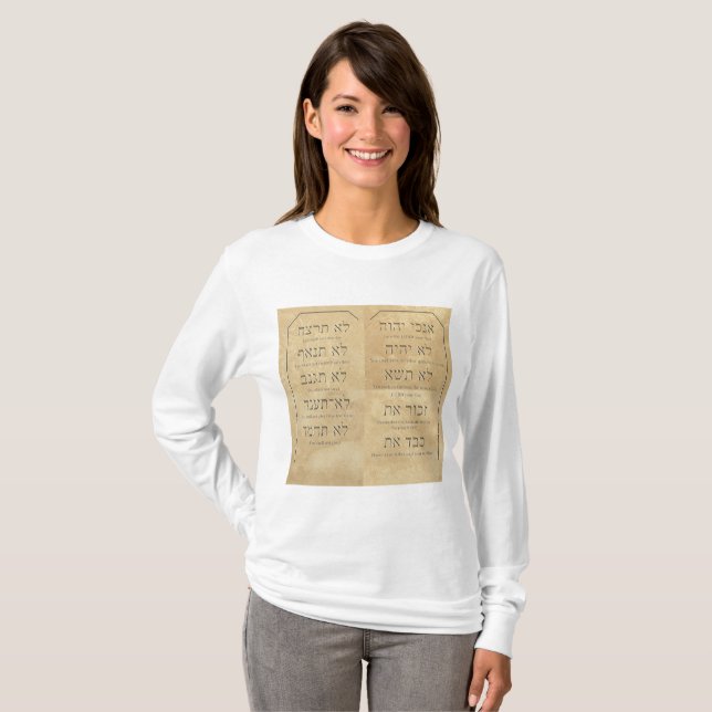 Dix Commandements T-shirt à manches longues pour f (Devant entier)