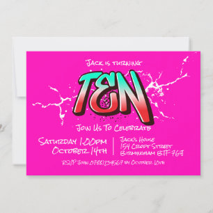 Dix Invitations Graffiti Brillantes