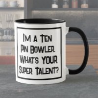 Dix Pin Bowler Super Talent. Mug à café à deux ton