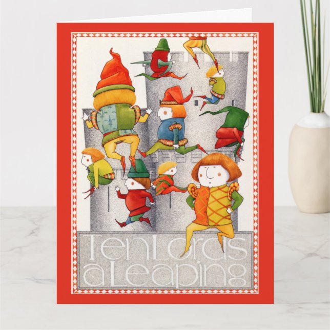 DIX SELLES UNE GRANDE carte de Noël / Rouge (Devant)