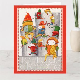 DIX SELLES UNE GRANDE carte de Noël / Rouge