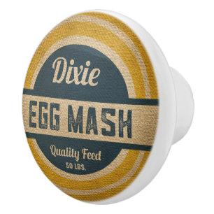 Dixie Feed Sack Vintage Look Ceramic Knob