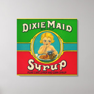 Dixie Maid Syrup LabelCairo, GA Canvas Print