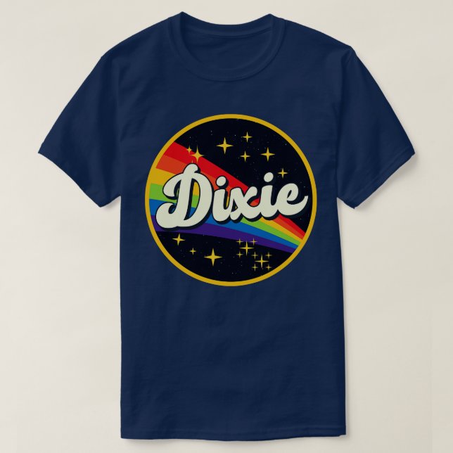 Dixie Rainbow In Space Vintage Style T-Shirt (Design Front)