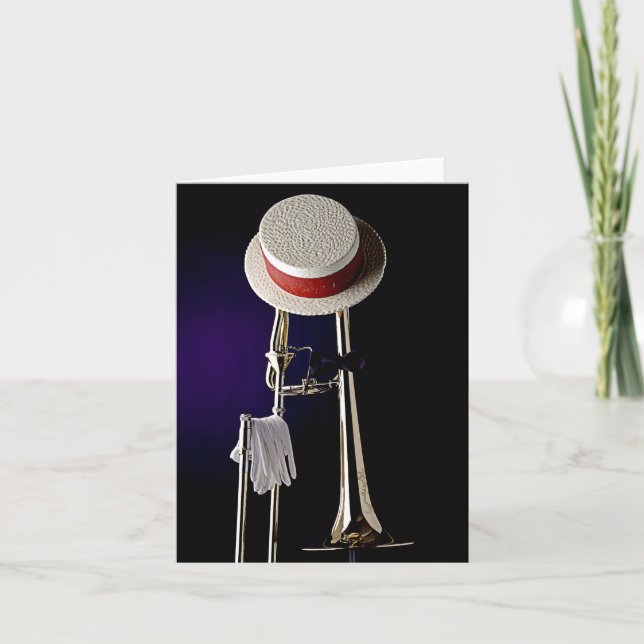 Dixieland Trombone Greeting Card (Front)