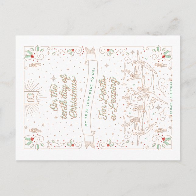 DIXIÈME JOUR DE NOËL / Carte de Noël (Devant)