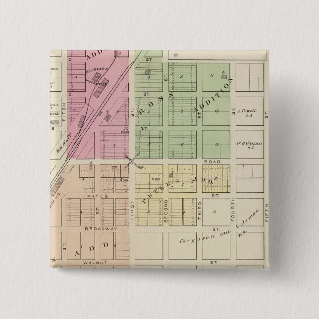 Dixon 2 Inch Square Button (Front)