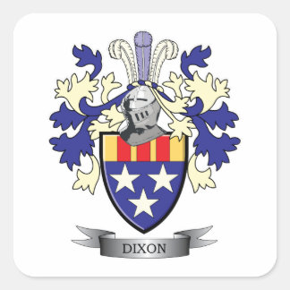 Dixon Family Crest Coat of Arms Square Sticker