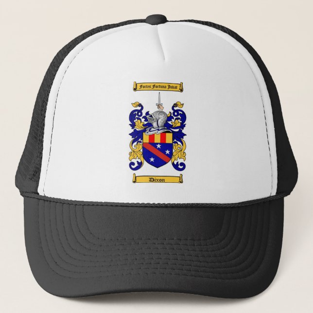 DIXON FAMILY CREST -  DIXON COAT OF ARMS TRUCKER HAT (Front)