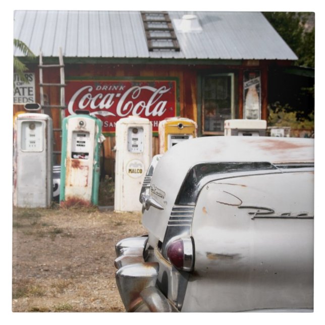 Dixon, New Mexico, United States. Vintage car Tile (Front)