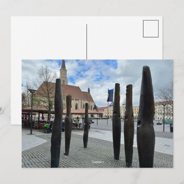DIY 1 Photograph with Caption on Editable Postcard (Front/Back)