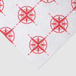 DIY 5 Color Nautical Compass Rose - Red Tissue Paper
