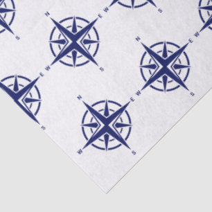 DIY 5 Colour Nautical Compass Rose - Blue Tissue Paper