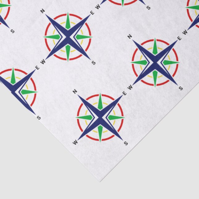 DIY 5 Colour Nautical Compass Rose Tissue Paper (Detail)