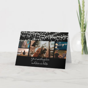 DIY 5 photo anniversary wedding collage lights Card