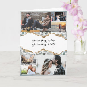 DIY 6 photo   couples romantic geode agate marble Card