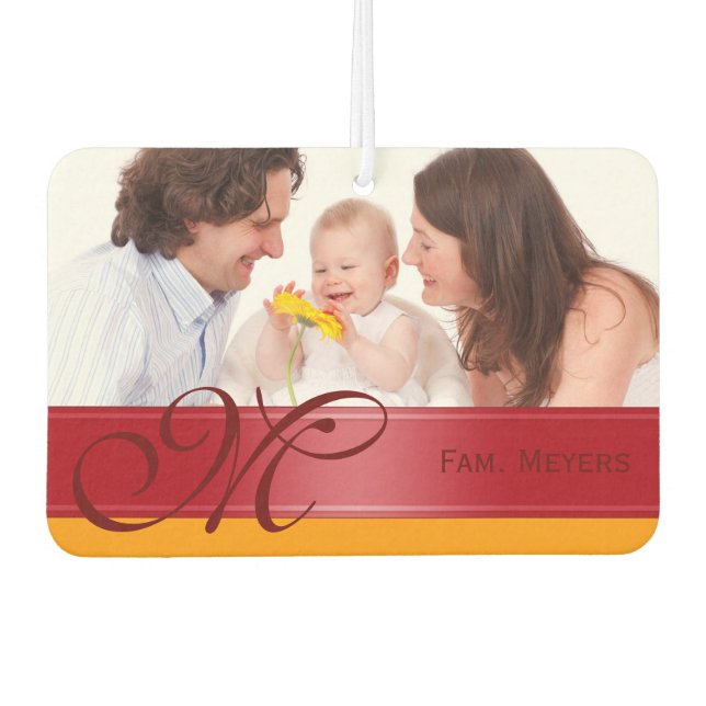 DIY - Add your own photo, name and monogram Car Air Freshener (Front)