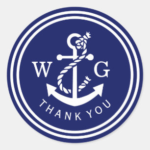DIY Anchor Monogram Wedding Seals Favour Tag TY