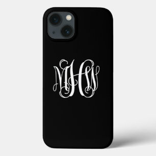 DIY BG  3 Initials Interlocking Vine Monogram Font iPhone 13 Case