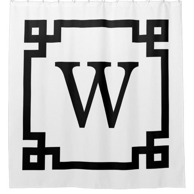 DIY BG Black Greek Key #2 Framed Init Monogram (Front)