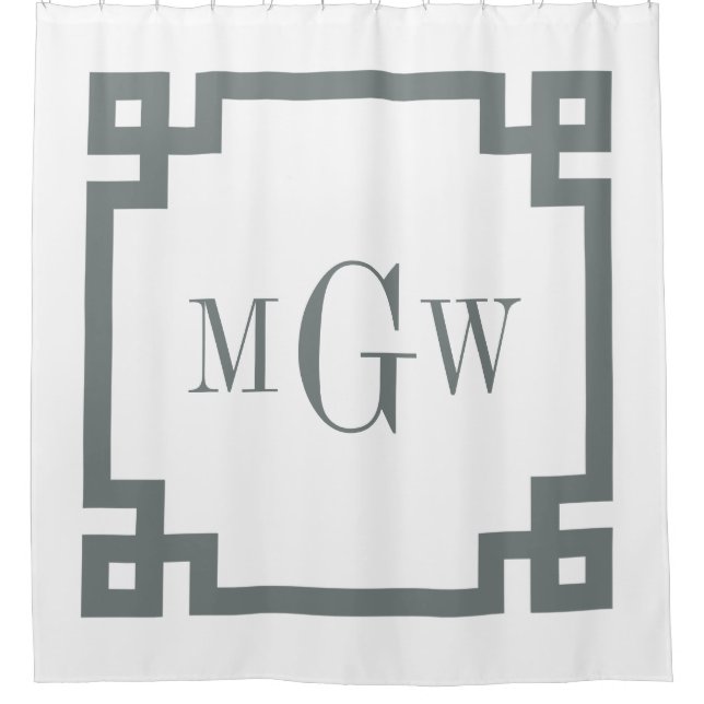 DIY BG Charcoal Grey Greek Key #2 Framed 3I Monogm (Front)