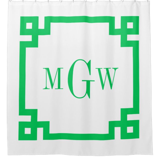 DIY BG Emerald Green Greek Key #2 Framed 3I Monogm (Front)