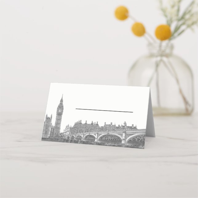 DIY BG London Skyline Escort Cards (Front)