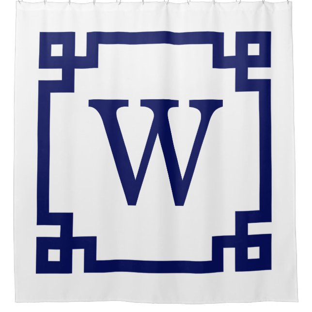 DIY BG Navy Greek Key #2 Framed Init Monogram (Front)