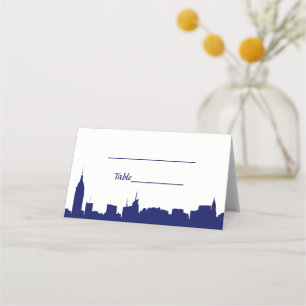 DIY BG NYC Skyline Blue Silhouette Escort Cards