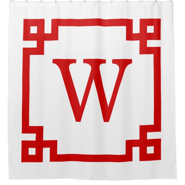 DIY BG Red Greek Key #2 Framed Init Monogram (Front)