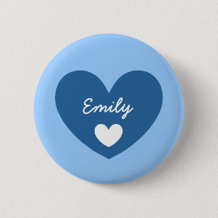 DIY Big Heart EMILY or ANY Name V05 2 Inch Round Button