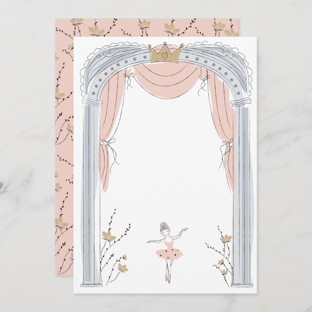 DIY Blank Ballet Party Invitation (Front/Back)