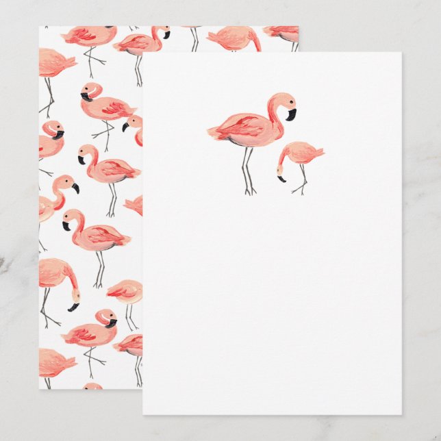 DIY Blank Flamingo Invitation (Front/Back)
