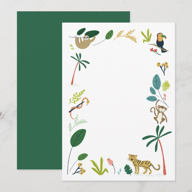 DIY Blank Jungle Invitation (Front/Back)