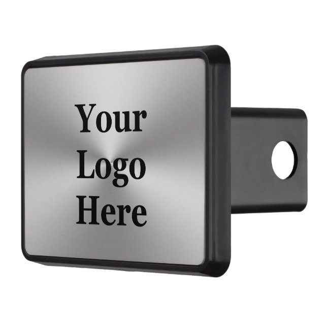 DIY Brushed Metal Look Your Logo Here Trailer Hitch Cover (Left)