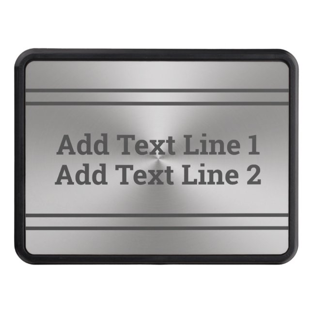 DIY Brushed Metal Look Your Text Here Trailer Hitch Cover (Front)