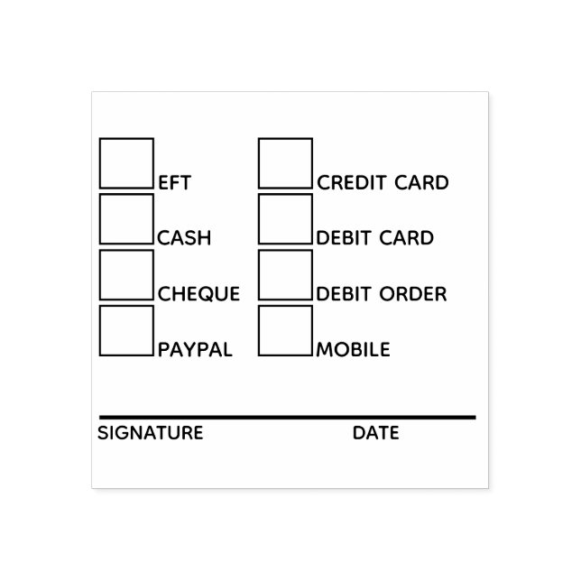 DIY business banking payment methods admin 8 check Rubber Stamp (Imprint)