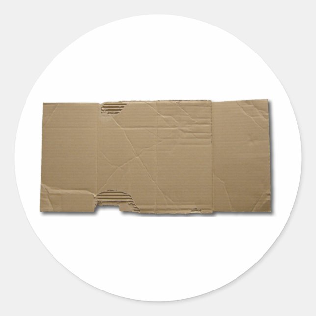 DIY cardboard sign Classic Round Sticker (Front)