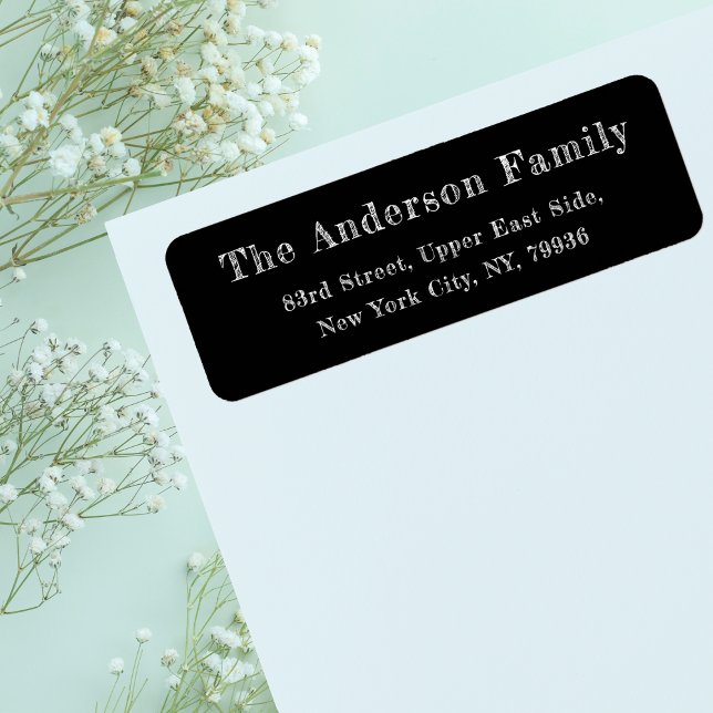 DIY Chalkboard Elegant Black White Return Address (DIY Chalkboard Elegant Black White Return Address Label)