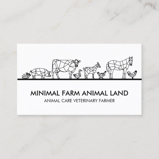  DIY Chicken Duck Cow Pig Family Farm Business Card (Front)
