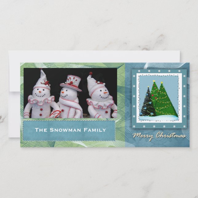 DIY Christmas Tree Personalized Photo Card (Front)