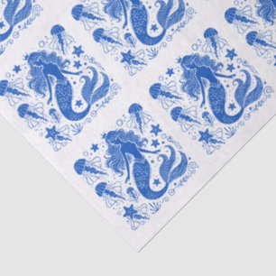 DIY Color Sultry Mermaid Jellyfish Starfish S Blue Tissue Paper