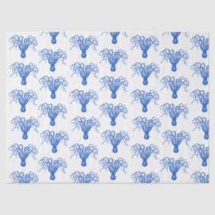 DIY Color Vintage Stylized Octopus #8 Sapphire Blu Tissue Paper