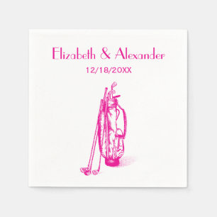 DIY Colors Golf Bag Golf Clubs SP Couple Wedding Napkin