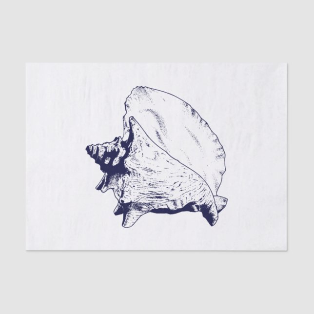 DIY Colour Beach Theme - Conch She’ll - Navy Tissue Paper (Front)