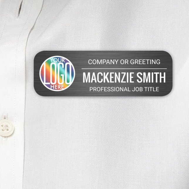 DIY Colour Brushed Black Printed Plastic Employee Name Tag (Creator Uploaded)